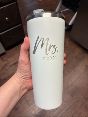 Source Unknown White Stainless Steel "Mrs. 2021" Tumbler with Silver Decal
